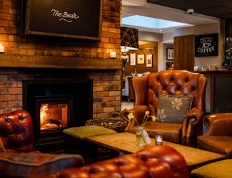 Roaring fire at The Bear, Oxshott