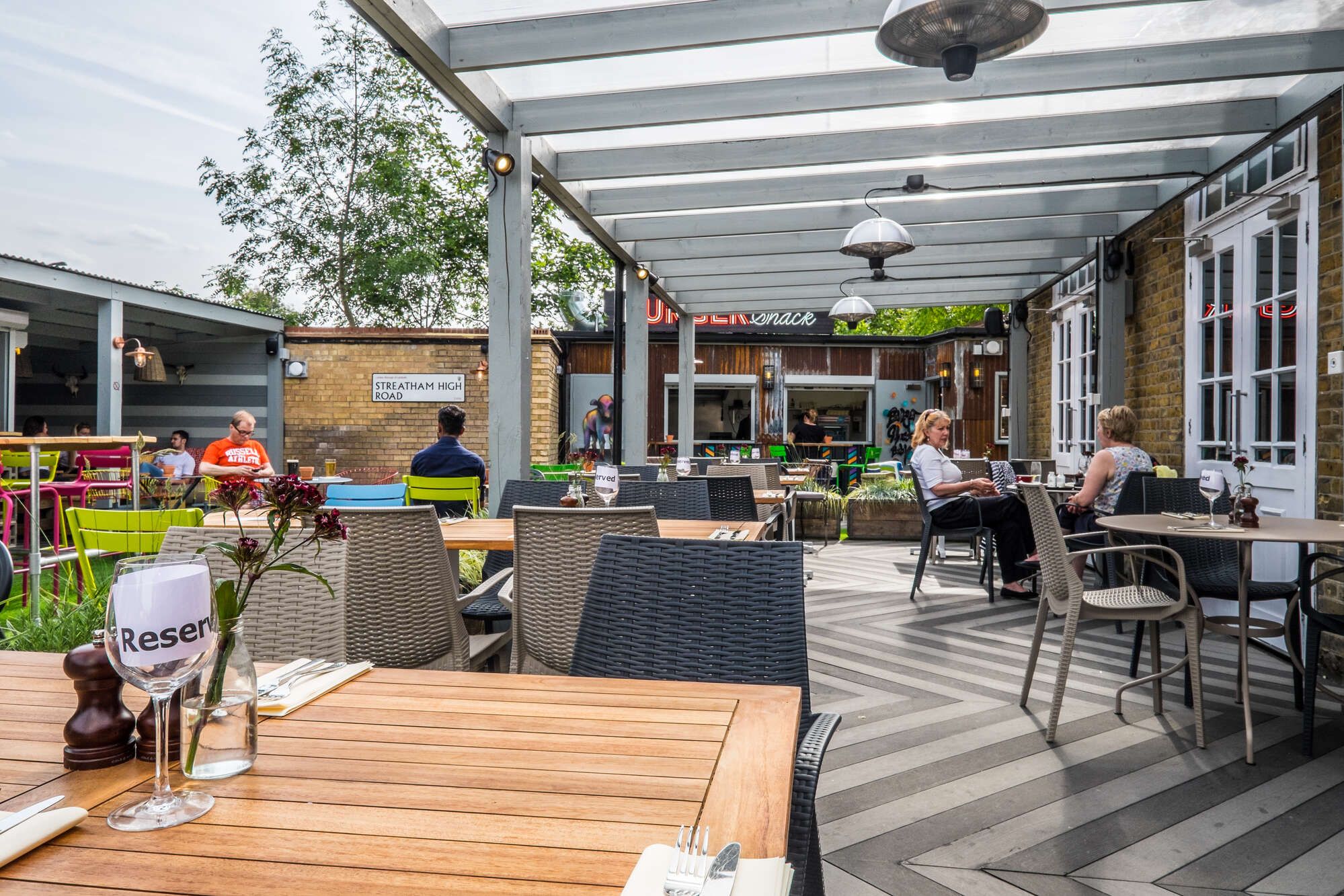 Garden terrace at the Bull, Streatham