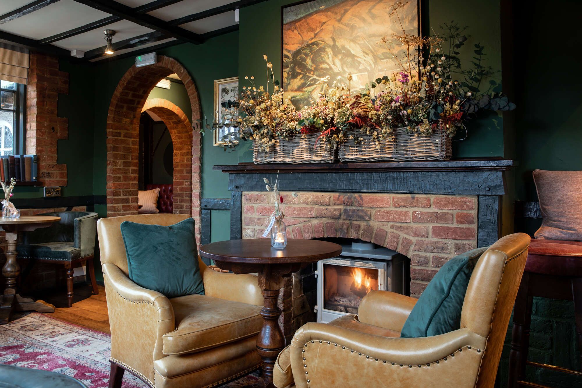 Cosy fireplaces in the Half Moon, Windlesham