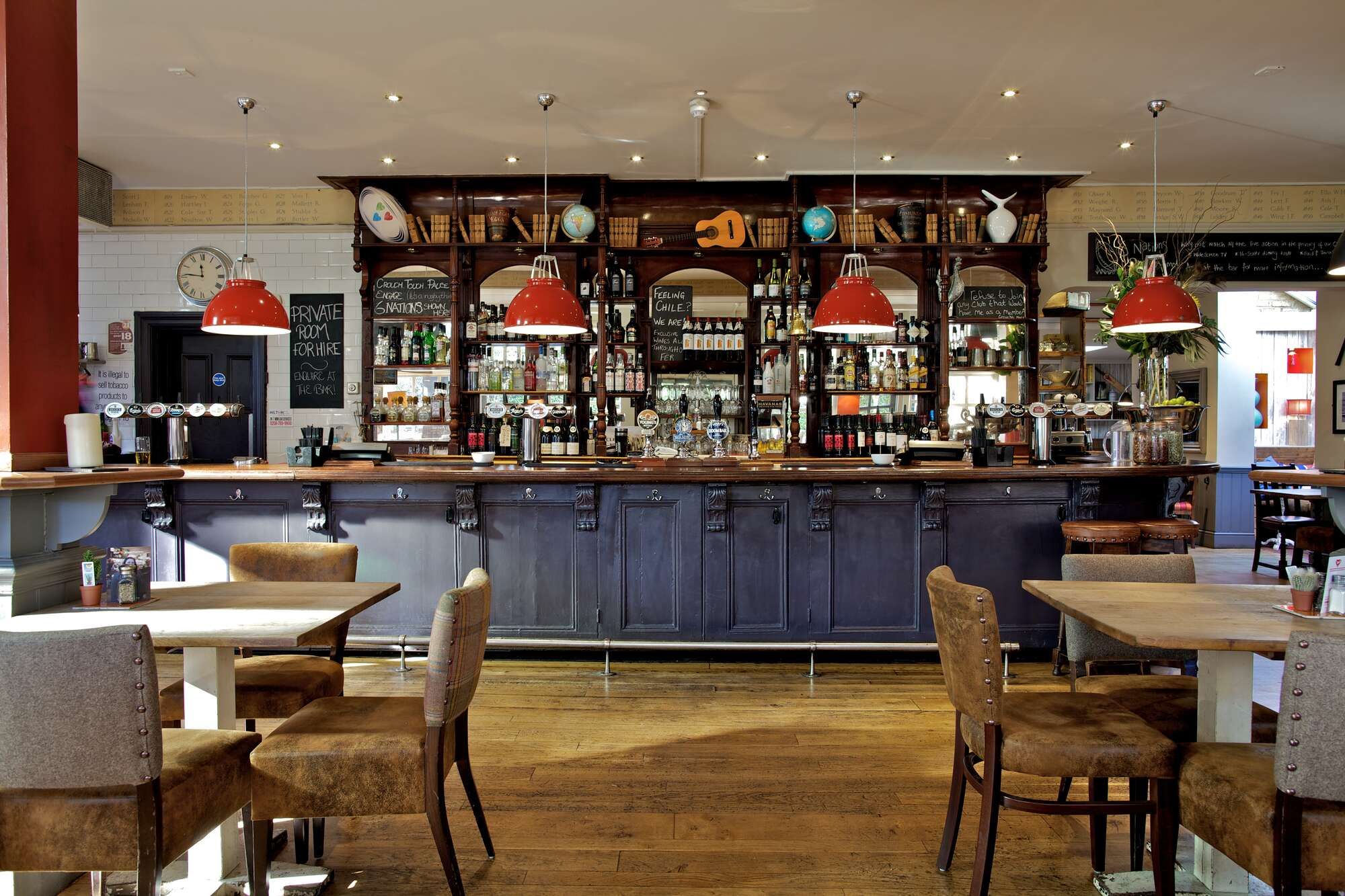 Interior of the Coat and Badge in Putney, with a wide range of beers and great food