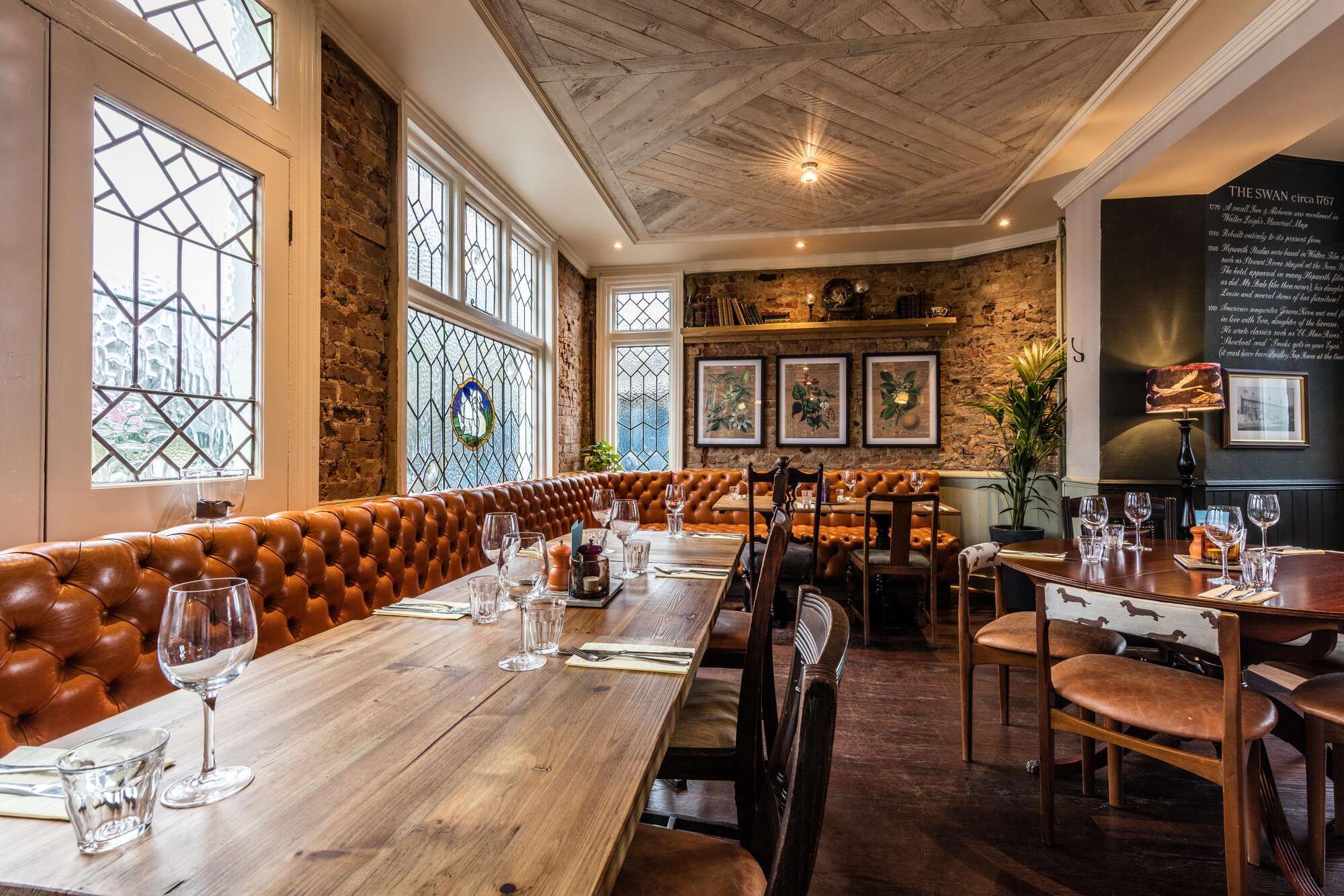 Cosy interiors of The Swan, Walton-on-Thames