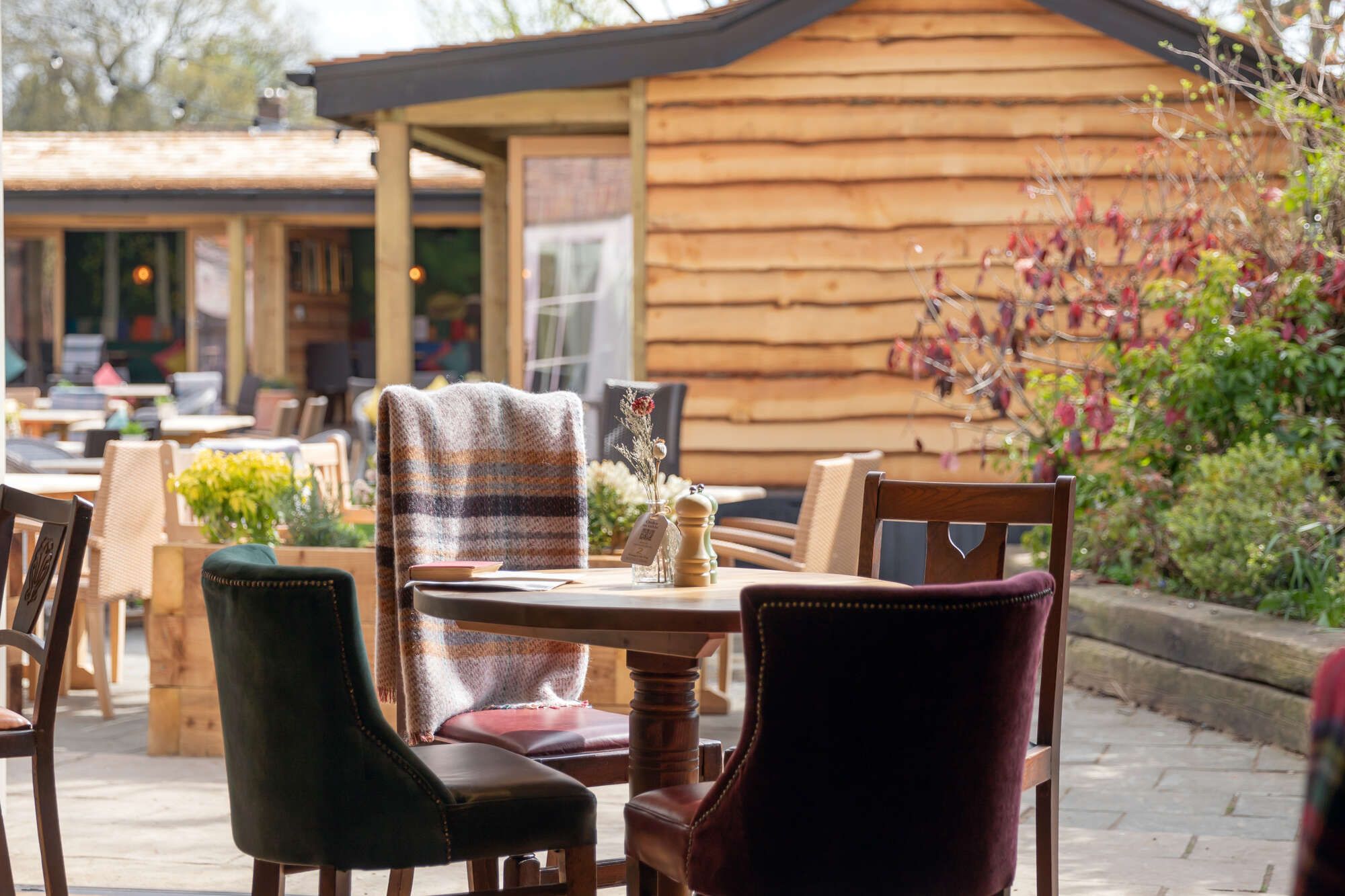 Cosy garden at The Chequers, Walton on the Hill