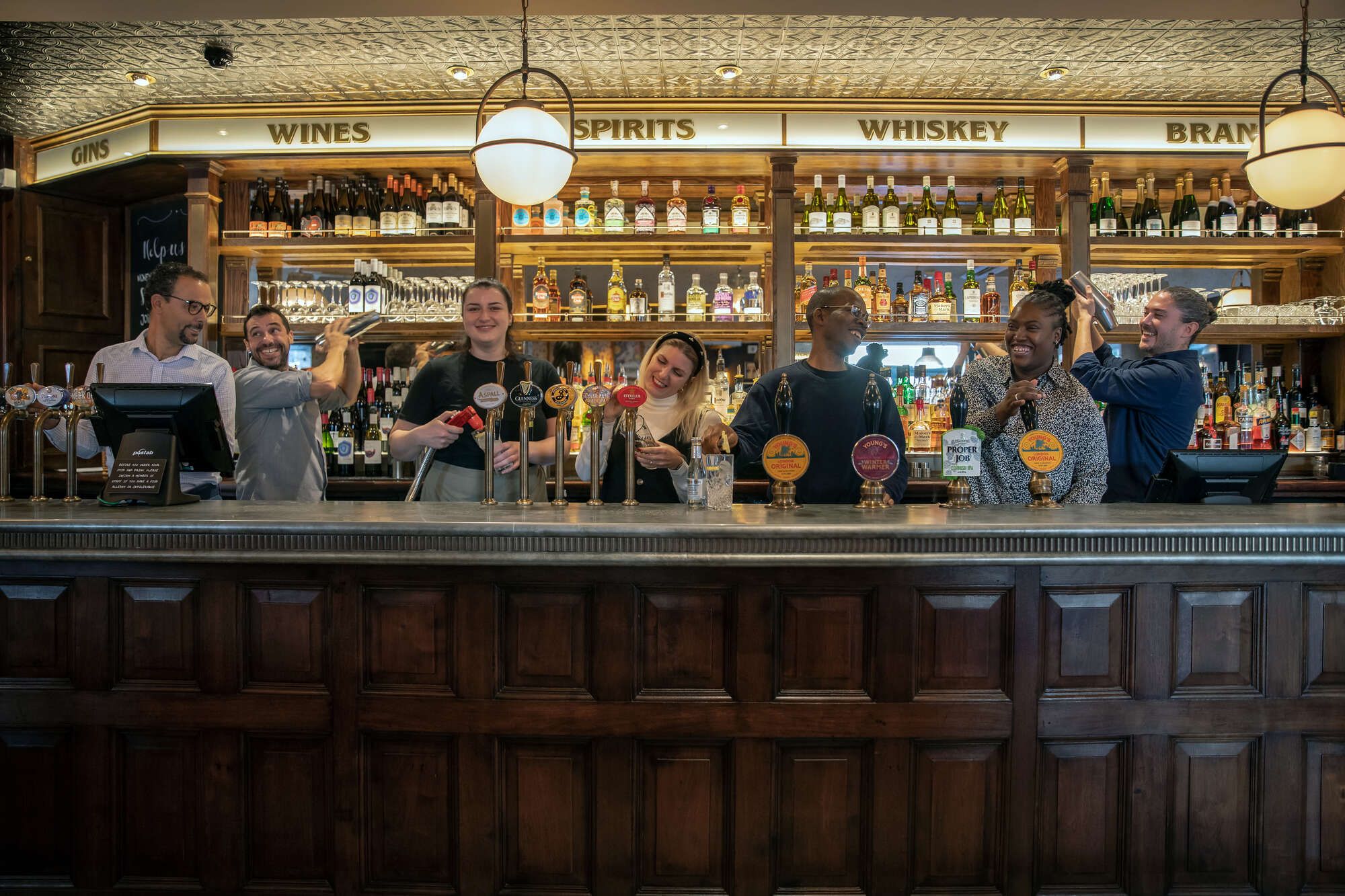 Bar area at the Paternoster pub