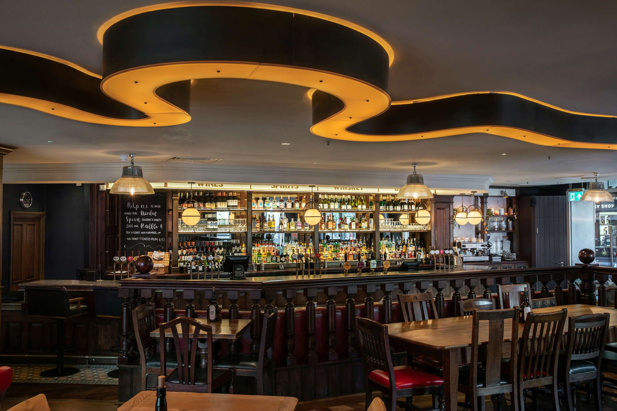 Bar area at the Paternoster pub