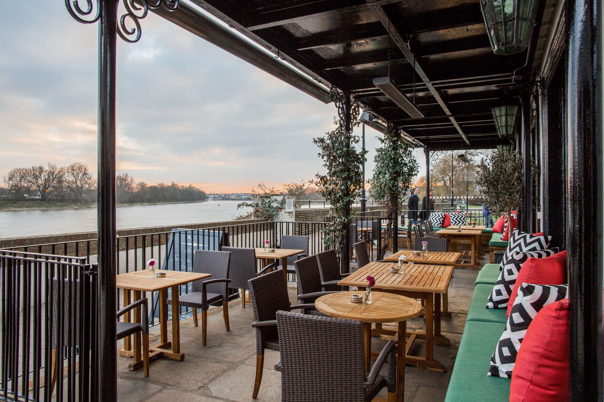 Terrace overlooking the River Thames at the Old Ship, Hammersmith